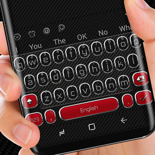 Carbon Fiber Black and Red Keyboard Theme