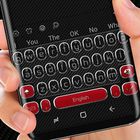 Carbon Fiber Black and Red Keyboard Theme icône