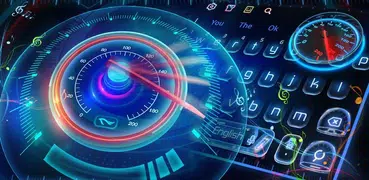Neon Racing Car Speedometer Keyboard Theme