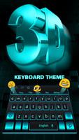 3D Black Blue Keyboard Theme screenshot 1