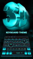 3D Black Blue Keyboard Theme screenshot 2