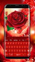 Red Love Rose Keyboard Theme plakat