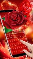 Red Love Rose Keyboard Theme screenshot 1