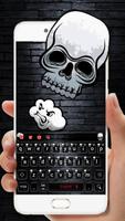 Tema de teclado preto legal do crânio imagem de tela 1