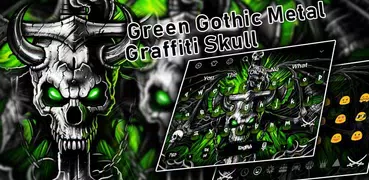 Verde metal gotico graffiti Skull tema