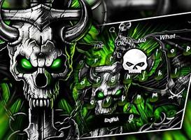 Verde metal gotico graffiti Skull tema captura de pantalla 3