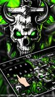 Verde metal gotico graffiti Skull tema Poster