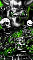 Verde metal gotico graffiti Skull tema captura de pantalla 1
