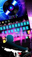 Electronic Neon music DJ keyboard poster