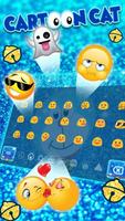 Blue Cartoon Cat Keyboard Theme 截图 2