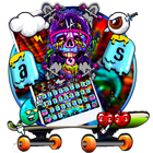 Supreme Skull Graffiti Skateboard Keyboard ícone