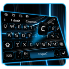 Blaues schwarzes Lazer Keyboard Theme Zeichen