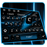 Blaues schwarzes Lazer Keyboard Theme Zeichen