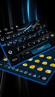 Blaues schwarzes Lazer Keyboard Theme Plakat