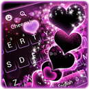 Sparkling Purple Heart Keyboard Theme APK