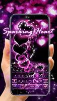 Sparkling Purple Heart Keyboard Theme โปสเตอร์