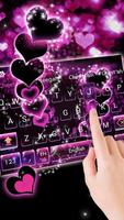 Sparkling Purple Heart Keyboard Theme स्क्रीनशॉट 1
