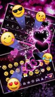 برنامه‌نما Sparkling Purple Heart Keyboard Theme عکس از صفحه