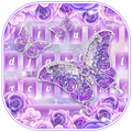 Purple Diamond Butterfly Flower Keyboard