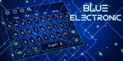Blue Tech Electronic Keyboard Theme capture d'écran 3