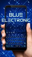 Blue Tech Electronic Keyboard Theme Affiche