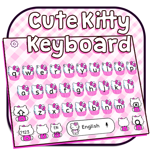 可愛的粉紅色小貓鍵盤主題