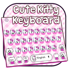 Cute Pink Kitty Keyboard Theme آئیکن