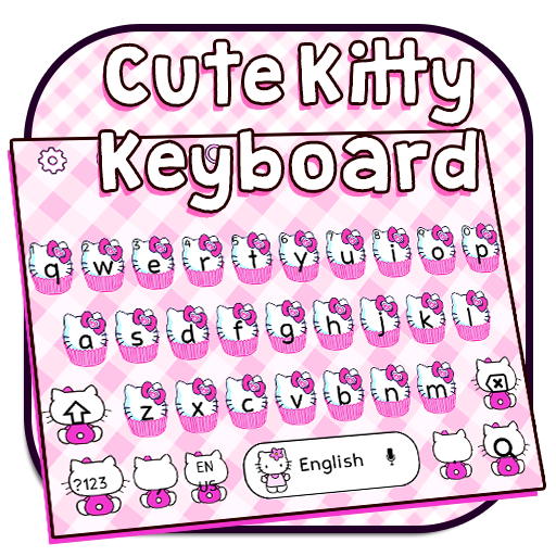 Nettes rosafarbenes Kitty-Tastatur-Thema