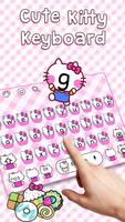 Cute Pink Kitty Keyboard Theme ảnh chụp màn hình 1