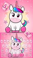 Cute Glowing Pink Unicorn Keyboard Theme screenshot 3