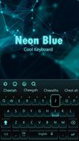 Live Neon Blue Keyboard capture d'écran 1