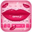 Beautiful Pink Kiss Lips Keyboard Theme APK