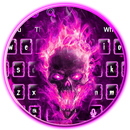 Fire Pink Skull Keyboard Theme APK