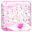 Cute Bunny Pink Love Keyboard APK