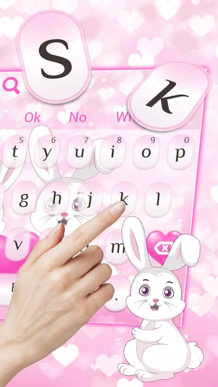 Clavier mignon d'amour rose de lapin APK pour Android Télécharger