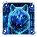 Wild Cyan Neon Wolf Keyboard Theme APK