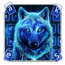APK Wild Cyan Neon Wolf Keyboard Theme