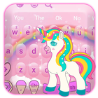 Cute Pink Animated Unicorn Keyboard icône