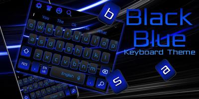 Cool Black Blue Keyboard Theme captura de pantalla 3