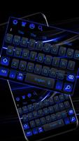 Cool Black Blue Keyboard Theme Poster