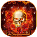 Burning Fire Rose Skull Keyboard Theme APK