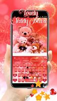 Glitter Red Lovely Bear Keyboard Theme Plakat