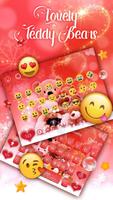 Glitter Red Lovely Bear Keyboard Theme ảnh chụp màn hình 2