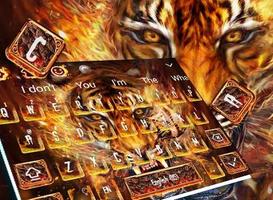 Roaring Fire Flame Tiger Keyboard-poster