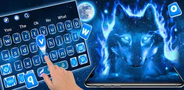 Glowing Blue Wolf Keyboard🐺💙