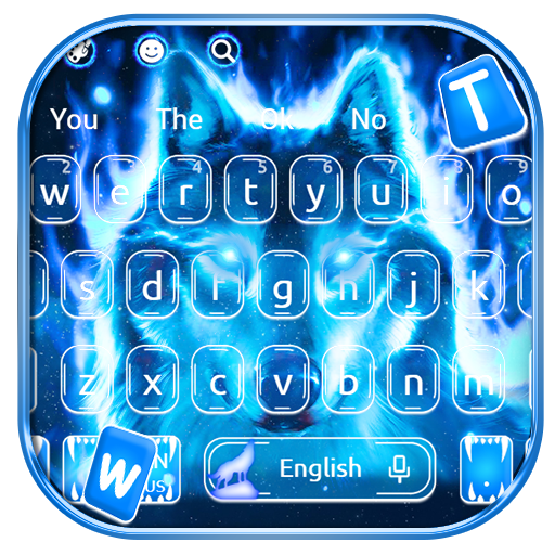 Glowing Blue Wolf Keyboard🐺💙