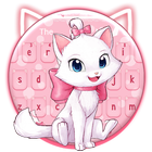 Adorable Girly Pink Kitty Keyboard Theme иконка