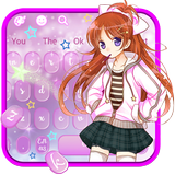 Anime Cute Girl Keyboard Theme👧 icono