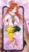 Anime Cute Girl Keyboard Theme👧 captura de pantalla 1
