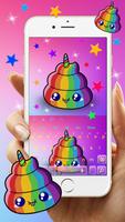 Cute Rainbow Unicorn Poop Keyboard Theme poster